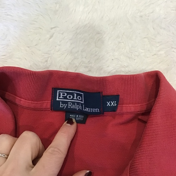 VTG Polo Ralph Lauren Men Size XXL Red Pima Cotton Striped  Polo Shirt Casual - Picture 6 of 8